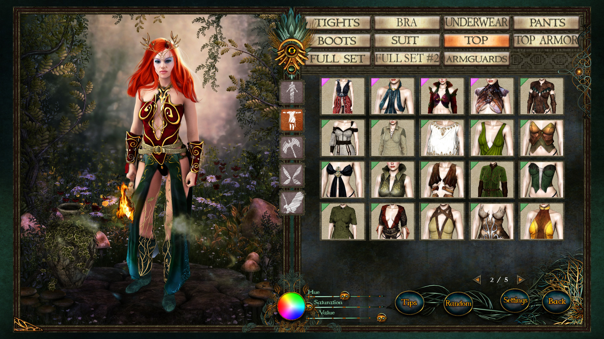 Online character creation tool screenshot for writers and game designers