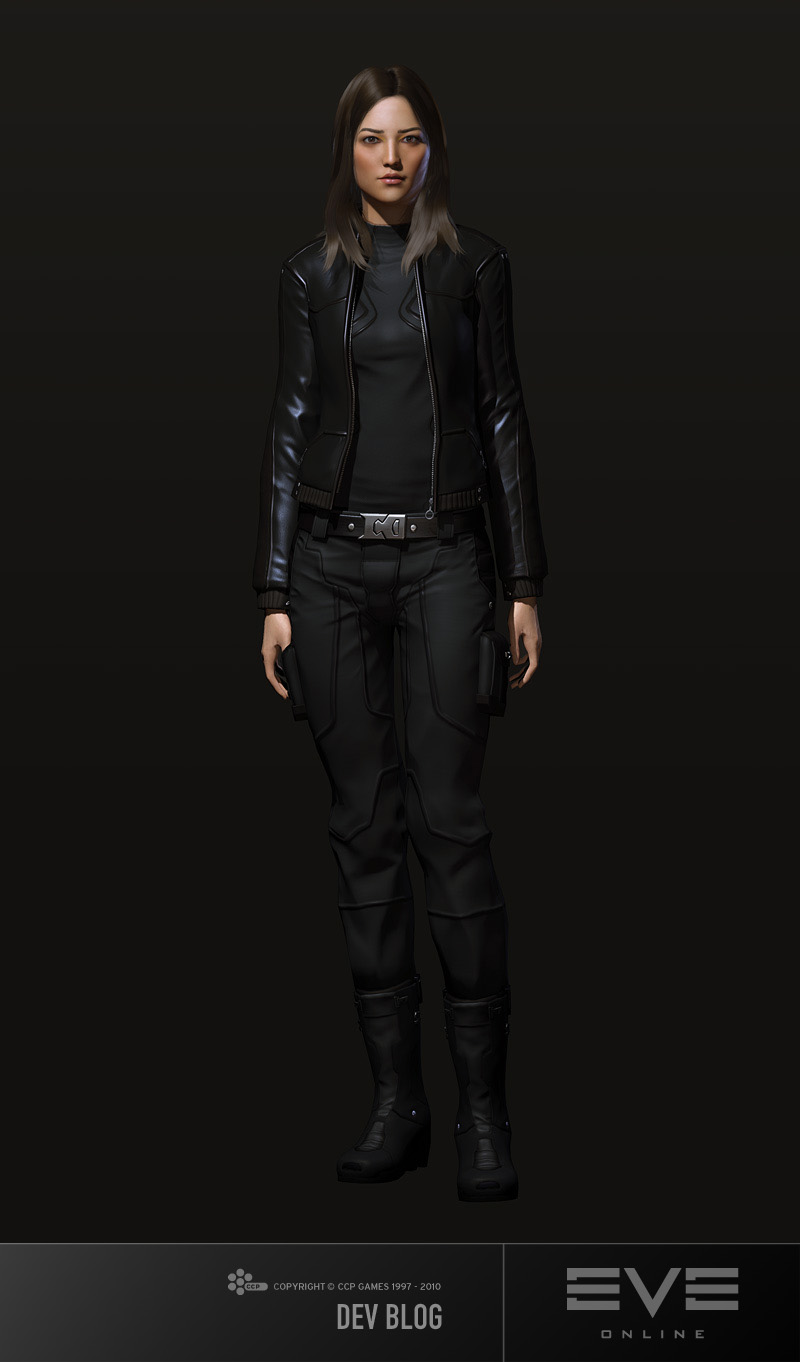 Full body sci-fi character reference created with customization tools
